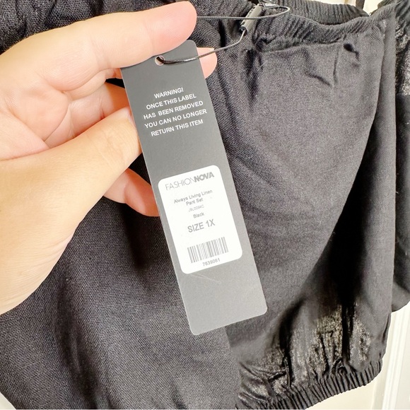 NWT Fashion Nova “Always Living” Linen Pant Set - Picture 8 of 9